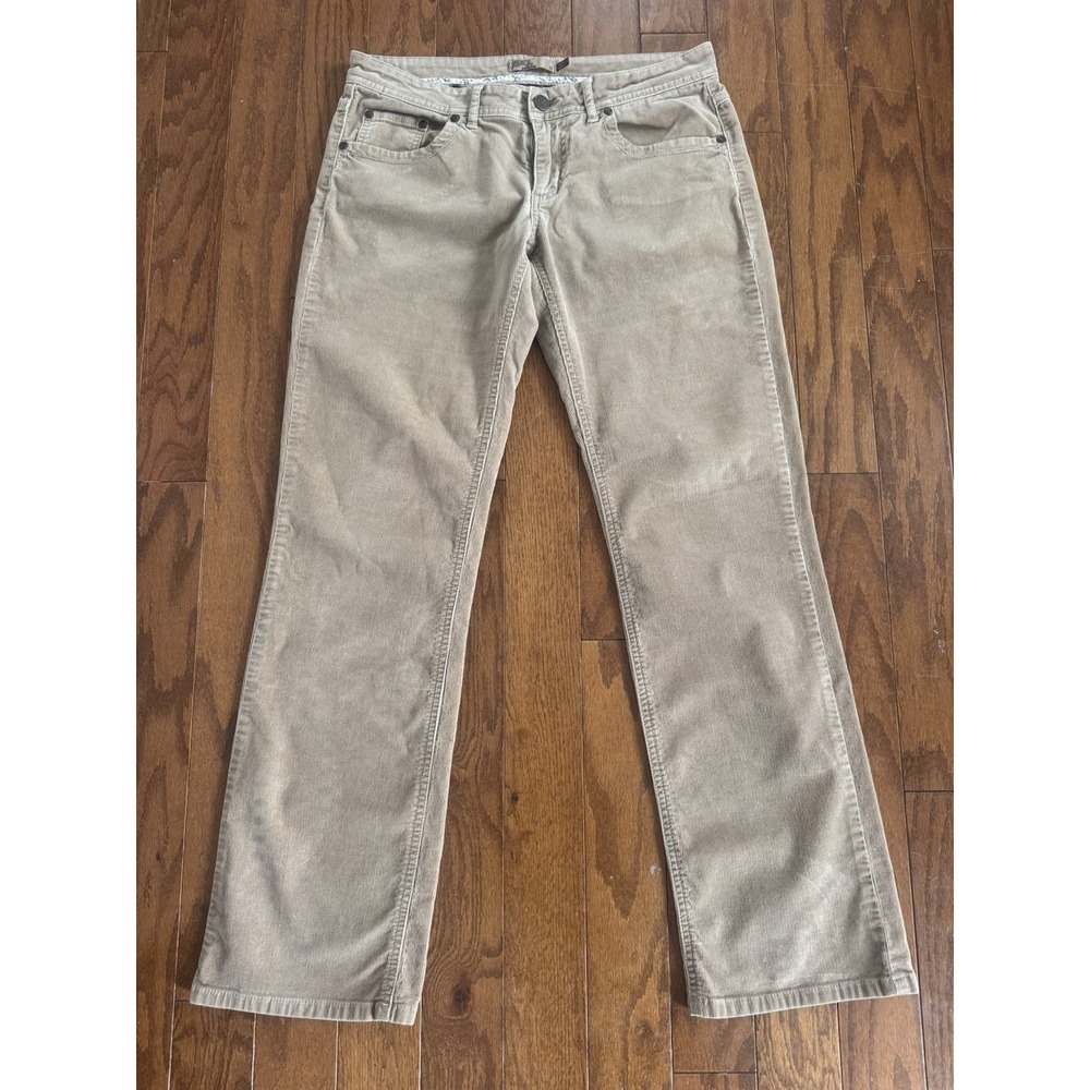 prAna Womens 6 Tan Corduroy Straight Leg Pants Outdoor Casual Cotton Stretch